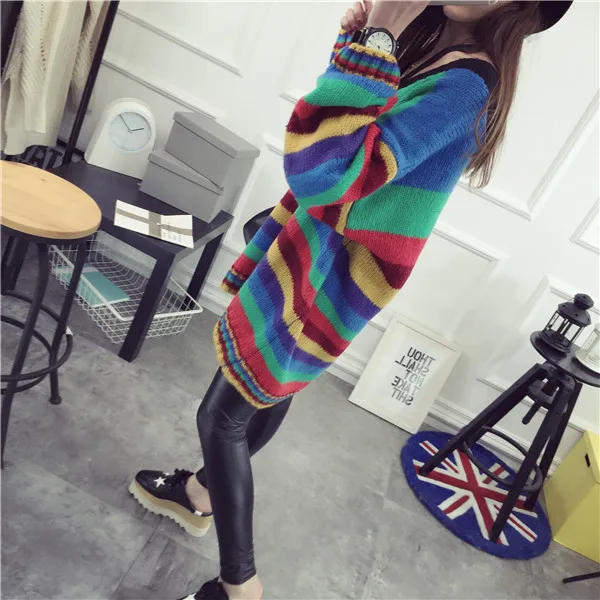 Thick Women Sweaters and Pullovers Striped Coat Office Lady V Neck Patchwork Jumper | Женская одежда