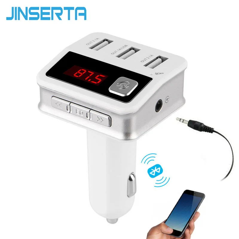 Jinserta автомобиля mp3 аудио плеер Bluetooth fm передатчик Беспроводной модулятор