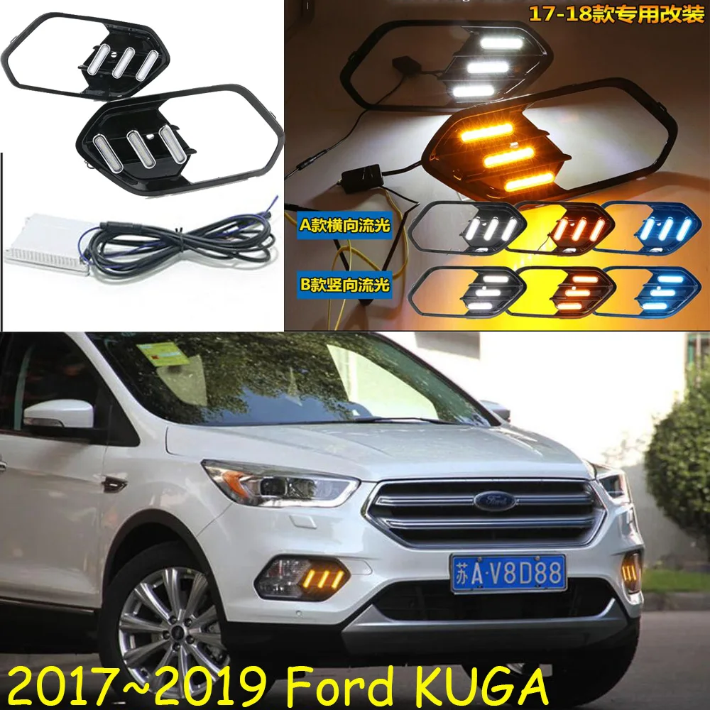 1 комплект Автомобильный бампер фары для Ford Kuga Escape дневсветильник 2017 2018y