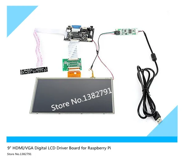 9 ''HDMI/VGA плата драйвера цифрового ЖК-дисплея с сенсорным экраном для Raspberry Pi |