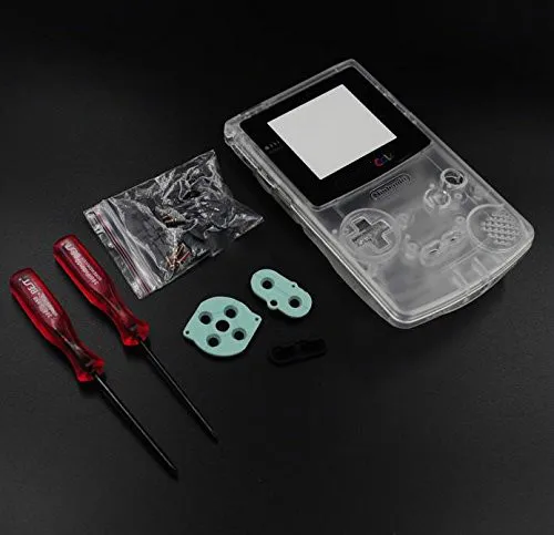 Прозрачный полный комплект корпуса чехол на запчасти для Gameboy GBC сменный цвет