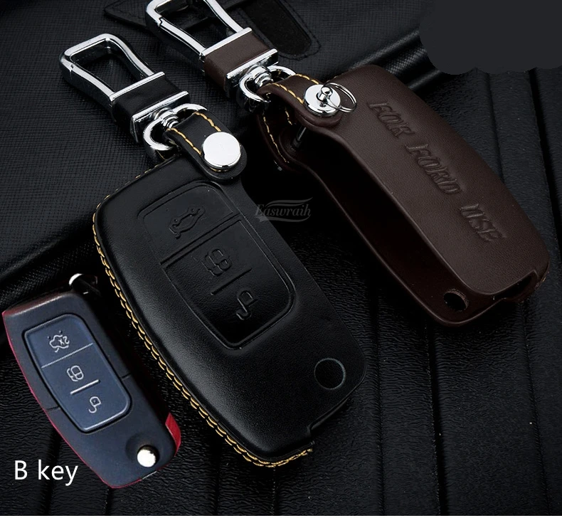 Кожаный чехол для ключей Ford 4D cosport MK2 MK4 Focus Fiesta Edge Explorer Everest Ranger F150 Kuga|ford f150 key|ford focus