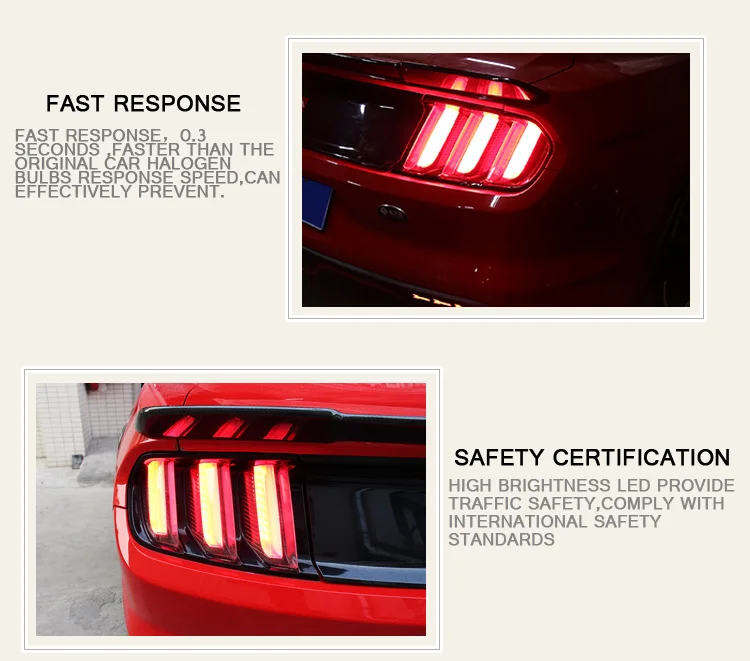 2 шт. автомобильный Стайлинг для Ford Mustang светодиодный задний светильник Mustang- для Mustang светодиодный задний фонарь+ сигнал поворота+ тормоз+ задний светодиодный светильник