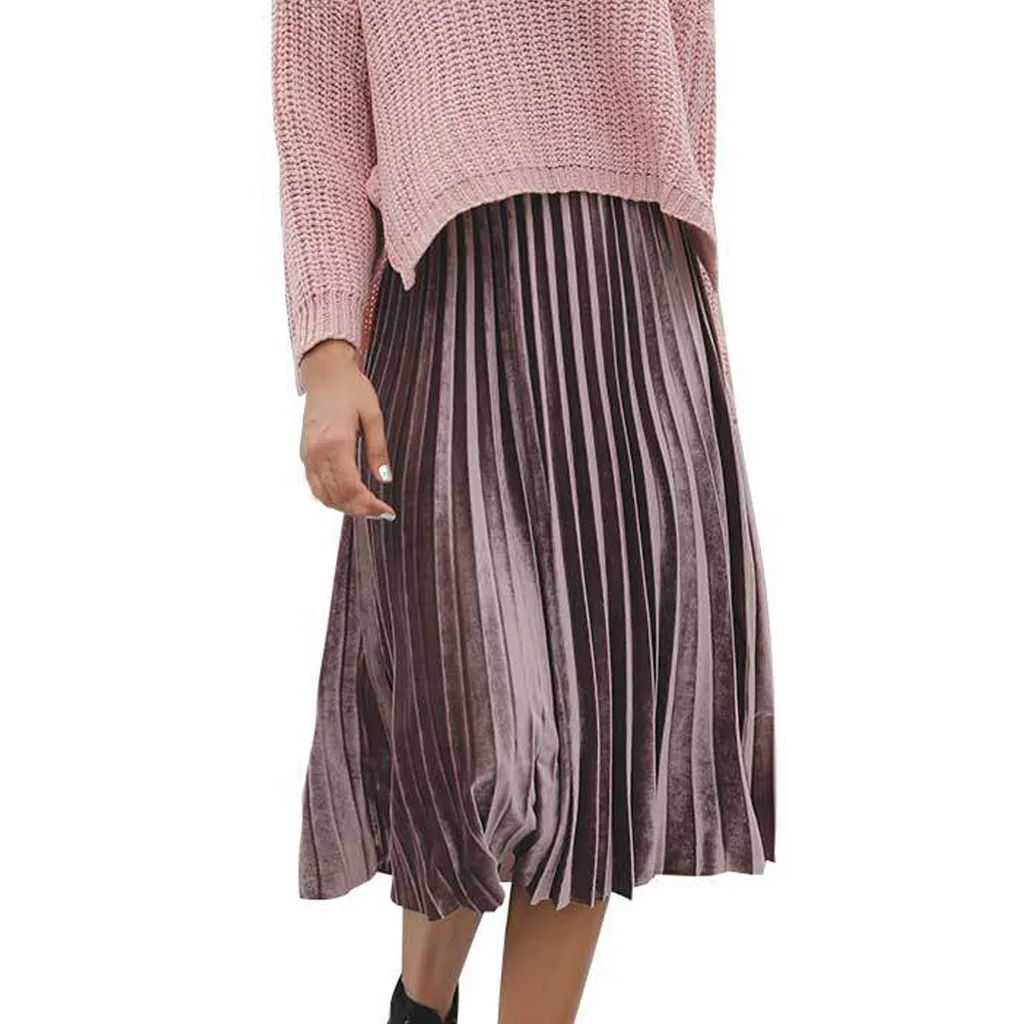 Skirt For Women Harajuku Tutu Fashion Solid High Waist Casual Pleated Ladies | Женская одежда