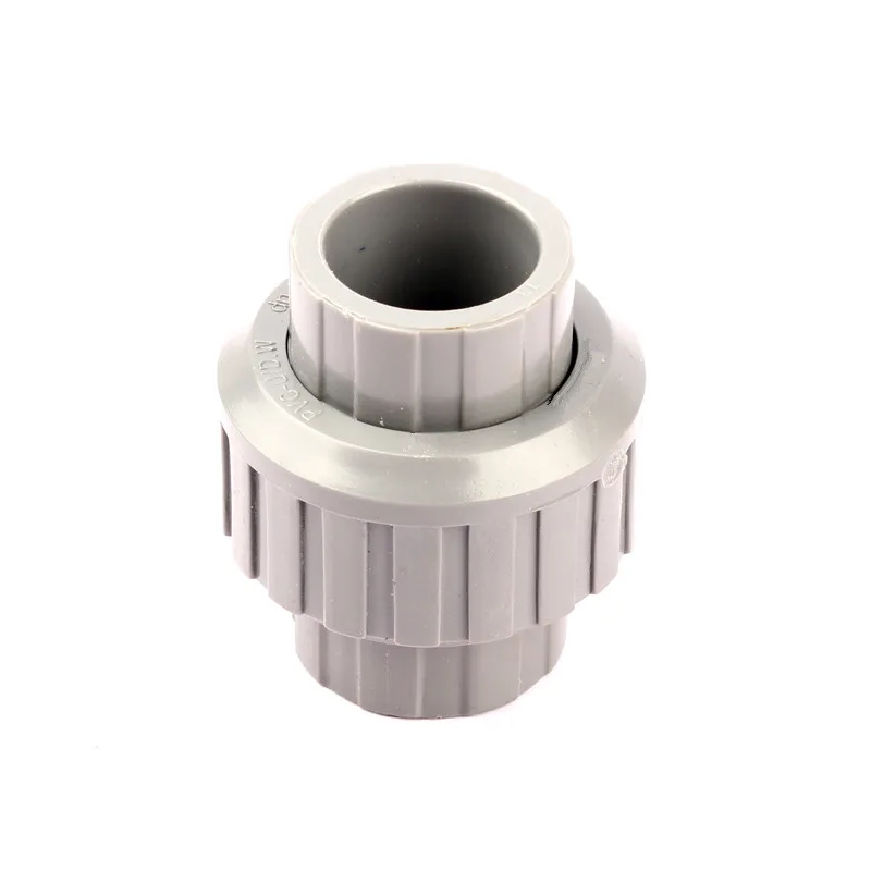 

2pcs I.D 20mm Gray Union Connectors High Quality UPVC Connectors Garden Irrigation Fish Tank Water PVC Pipe Connector Tube Joint