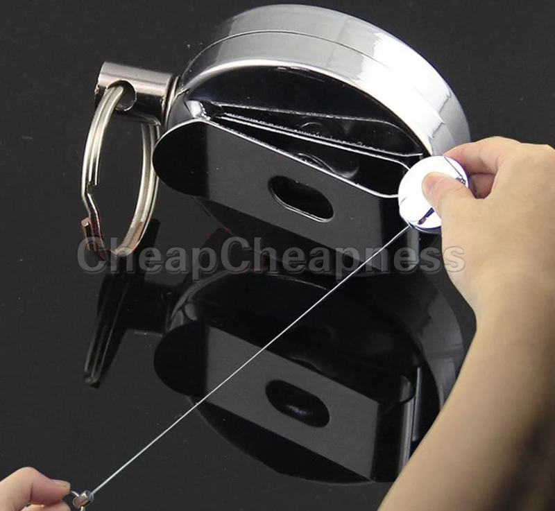 Мужской мини брелок для ключей из нержавеющей стали 7 2*4 см|id card holder|steel badge reelstainless