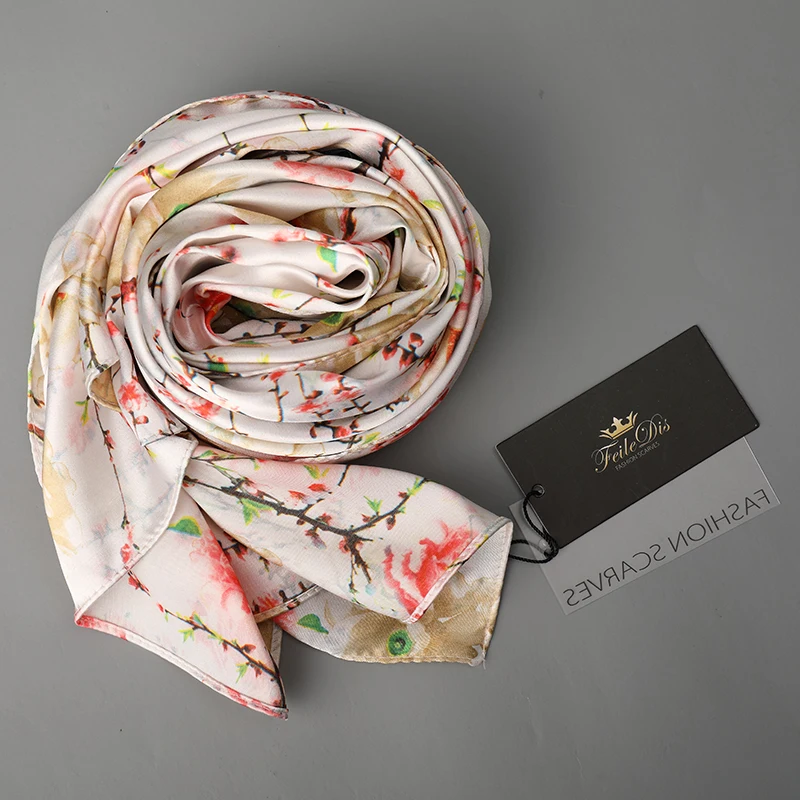 

[FEILEDIS] 2017 Silk Scarf Fashion Women's Shawl Multi-purpose Scarf Double-sided Replacement Use Scarf Series FD040