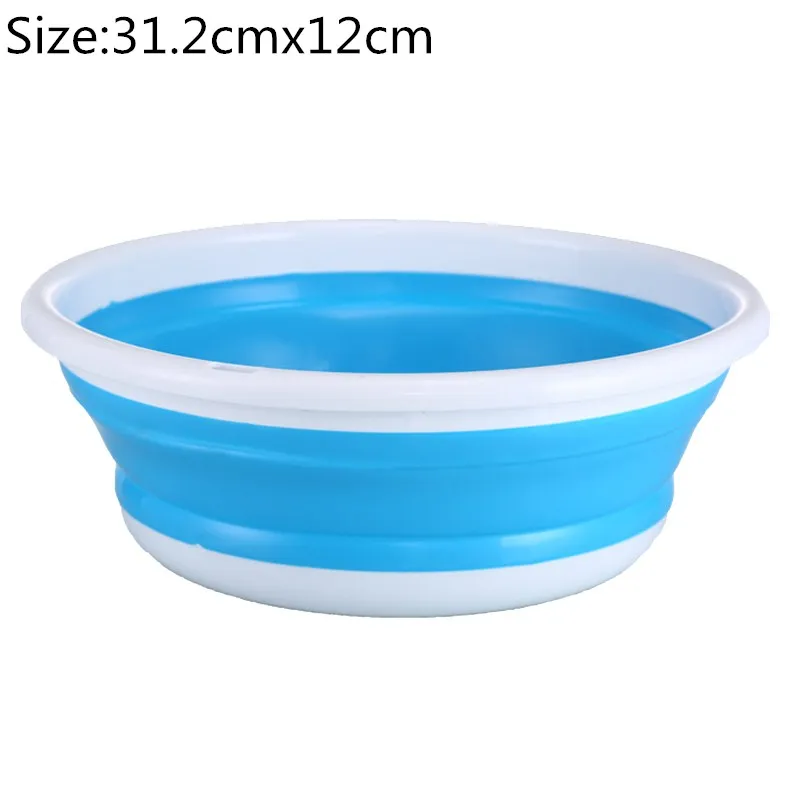 blue 31.2cmx12cm Многофункциональное складное ведро, портативное складное ведро для ног, складной умывальник для путешествий за рубежом, умывальник, Открытый походный инструмент - Цвет: blue 31.2cmx12cm