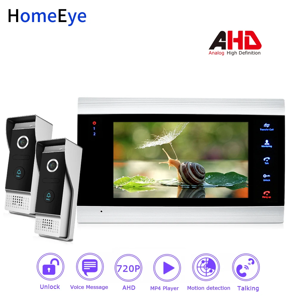 Видеодомофон HomeEye 720P AHD видеодомофон домашняя система контроля доступа 2 1 датчик