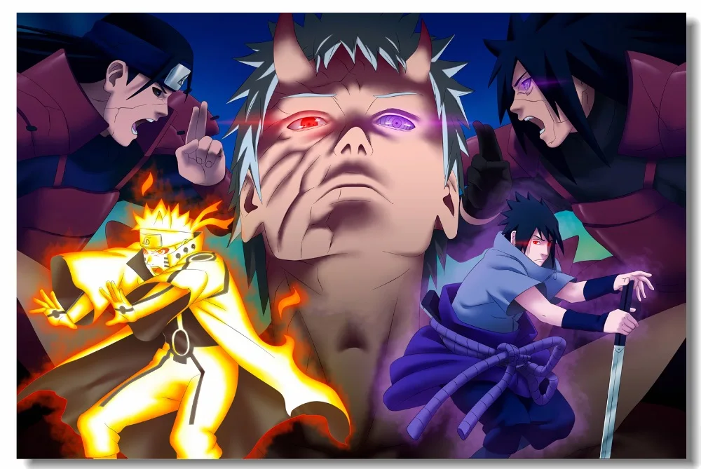 Пользовательские холст настенная Наруто Shippuden плакат манга обои спальня