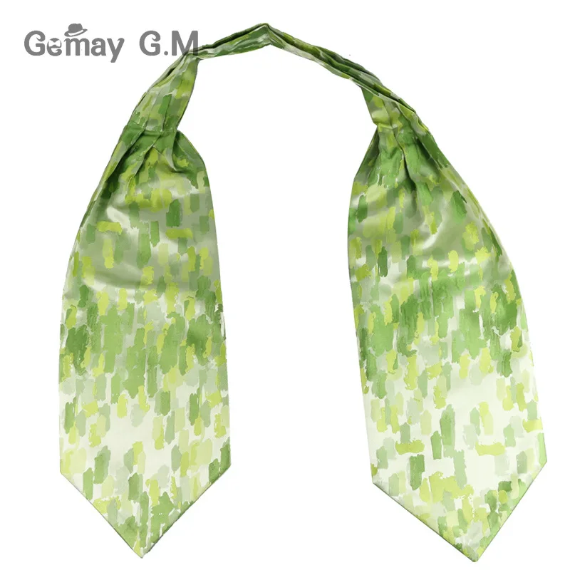Men Vintage Wedding Ties Formal Cravat Ascot Scrunch Self British style Gentleman Polyester Neck Tie Luxury