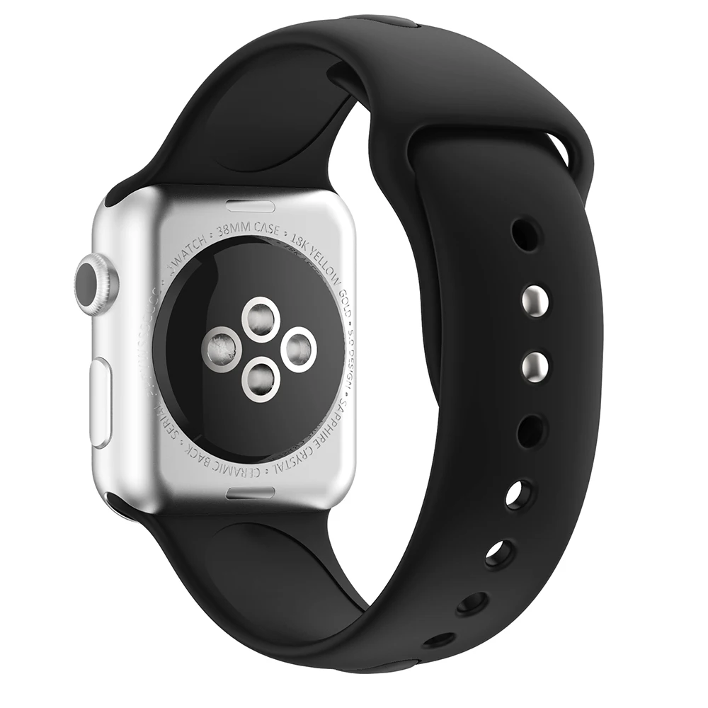 Силиконовый ремешок для часов Apple watch 38 мм 42 40 44 размер браслет iwatch 1 2 3 4 Смарт часы