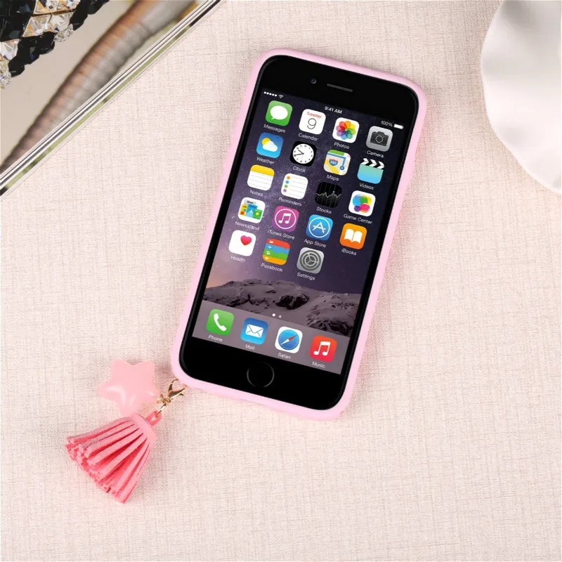 Beautiful Vintage Flowers Soft Coque Case for IPhone 7 Silicone Funny Tassel Star Matte Phone Capa Back Cover Apple iphone |