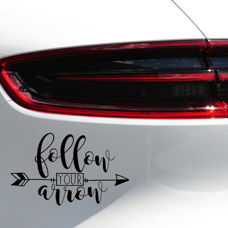 

YJZT 15.2CM*9.3CM Follow Your Arrow Vinyl Decal Car Sticker Black/Silver C10-01996