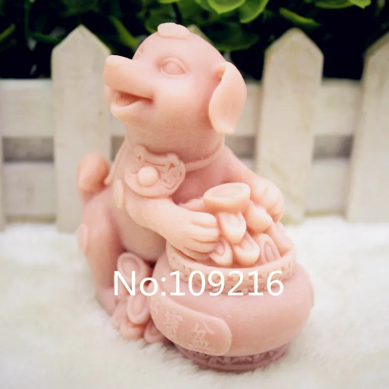 Новый продукт! 1 шт. 3D Zhaocai Dog (zx228) Пищевая силиконовая форма для мыла ручной работы