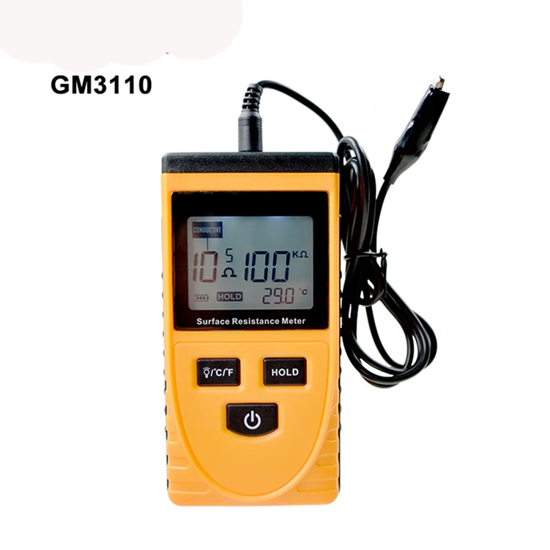 Измеритель поверхностного сопротивления Ручной с заземлением ЖК дисплей ом метр