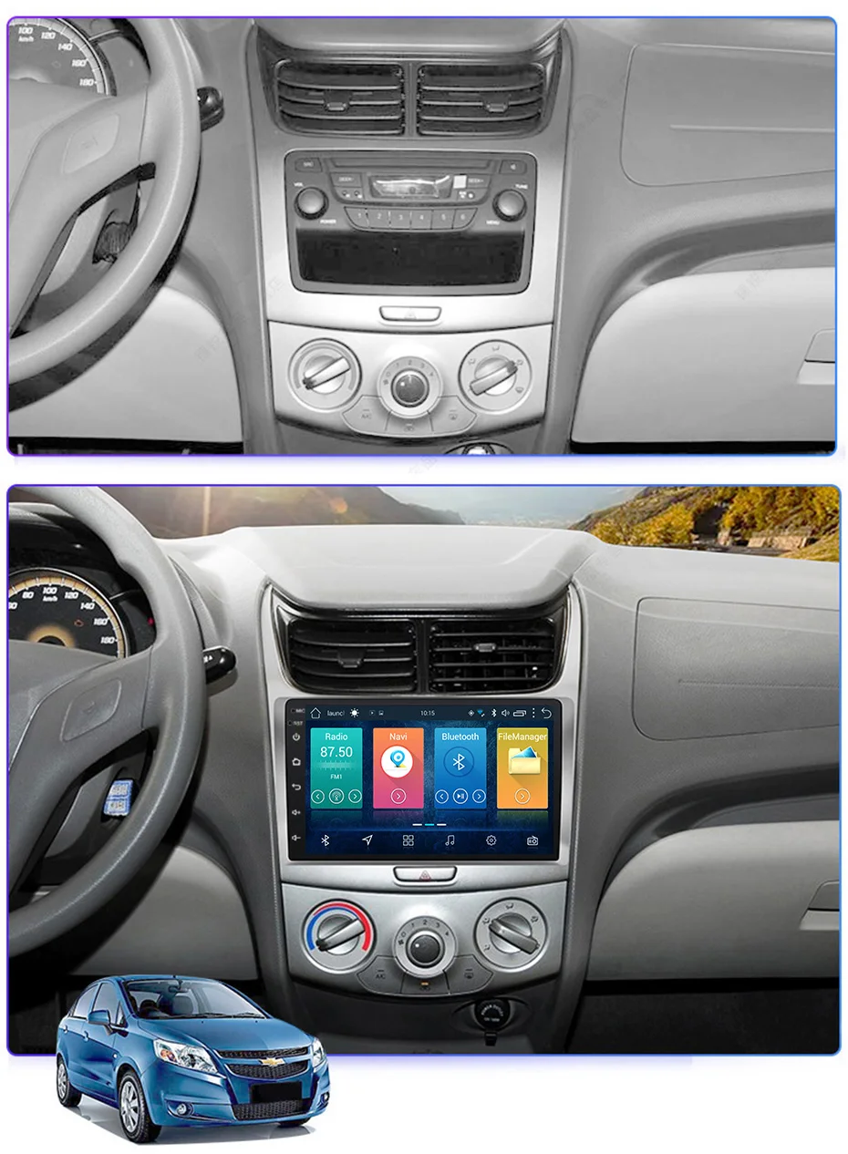 9 дюймовый 2.5D IPS закаленный HD мультисенсорный экран Android 8 1 NAVI для Chevrolet SAil 2010-2013 с
