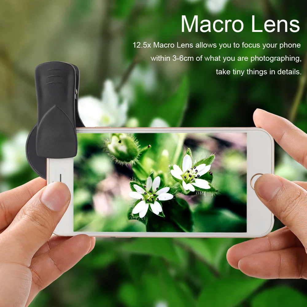 

APEXEL HD 0.45x Super Wide Angle Lens 12.5x Super Macro Lens 2in1 Camera lens Kit with 37mm Universal clip for all smartphone