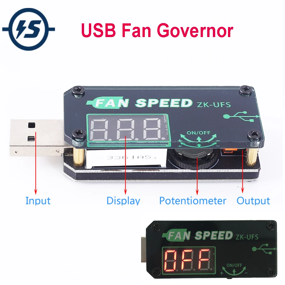 

USB Fan Voltage Adjustable Speed Controller Governor Timer LED Dimming Module 5V 5W With Shell For Office Car Student Dormitory