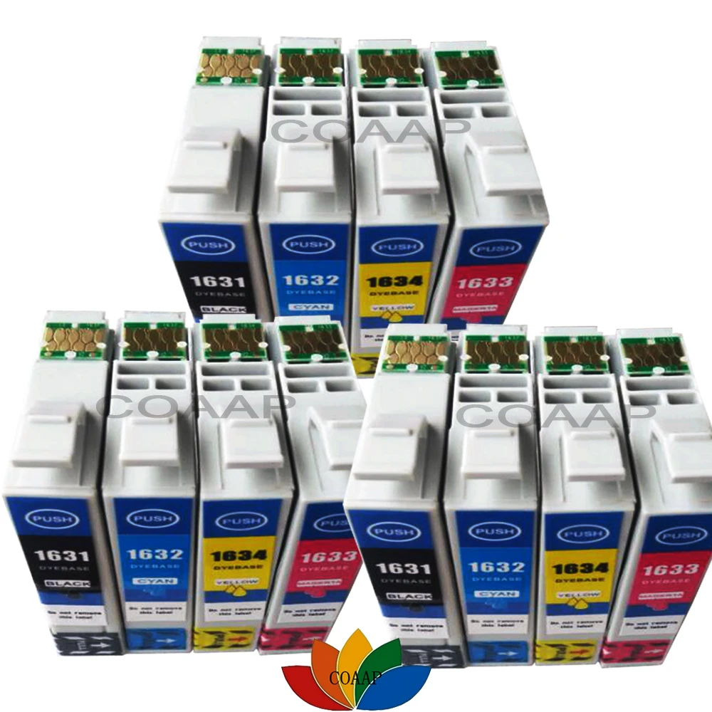 12PK 16 16XL Совместимый картридж для принтера Epson WorkForce 2010 2510 2520 2530 2540 2750 2760 T1631 T1621 |
