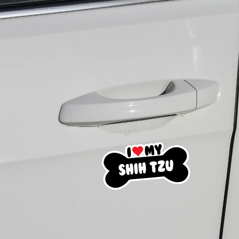 YJZT 15*7 1 см I Heart My Shih Tzu Dog Bone ПВХ автомобильный бампер наклейки для автомобиля на