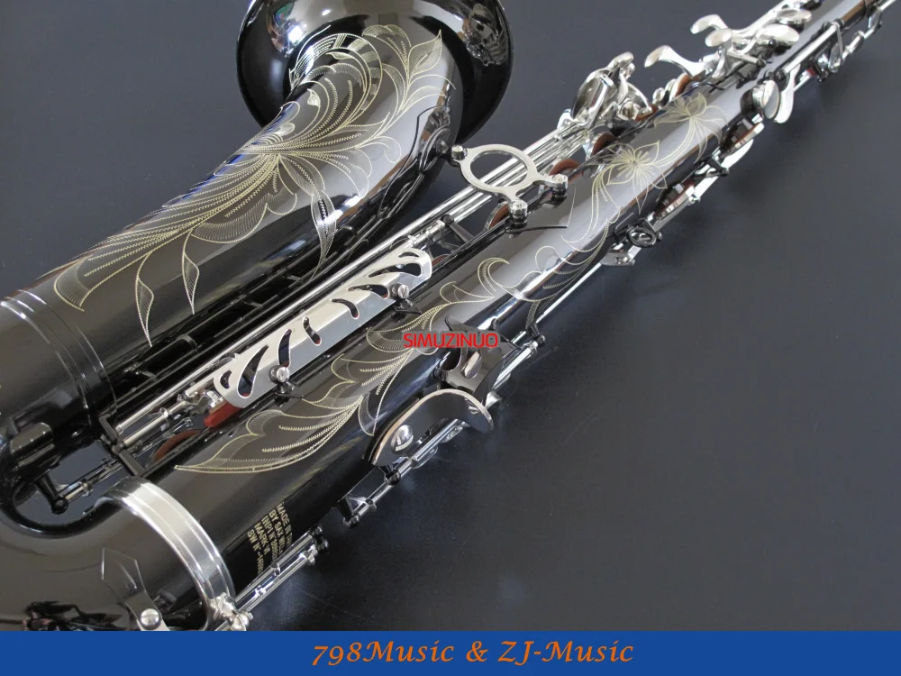 Черный никелевый корпус и серебряные ключи тенор саксофон Sax Bb ключ высокий F
