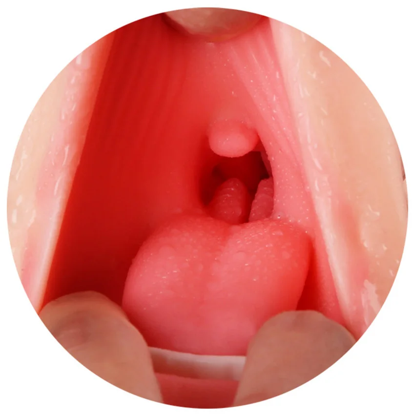 Двухканальная 3D Глубокая глотка Mlsice с языком зубами искусственная вагина
