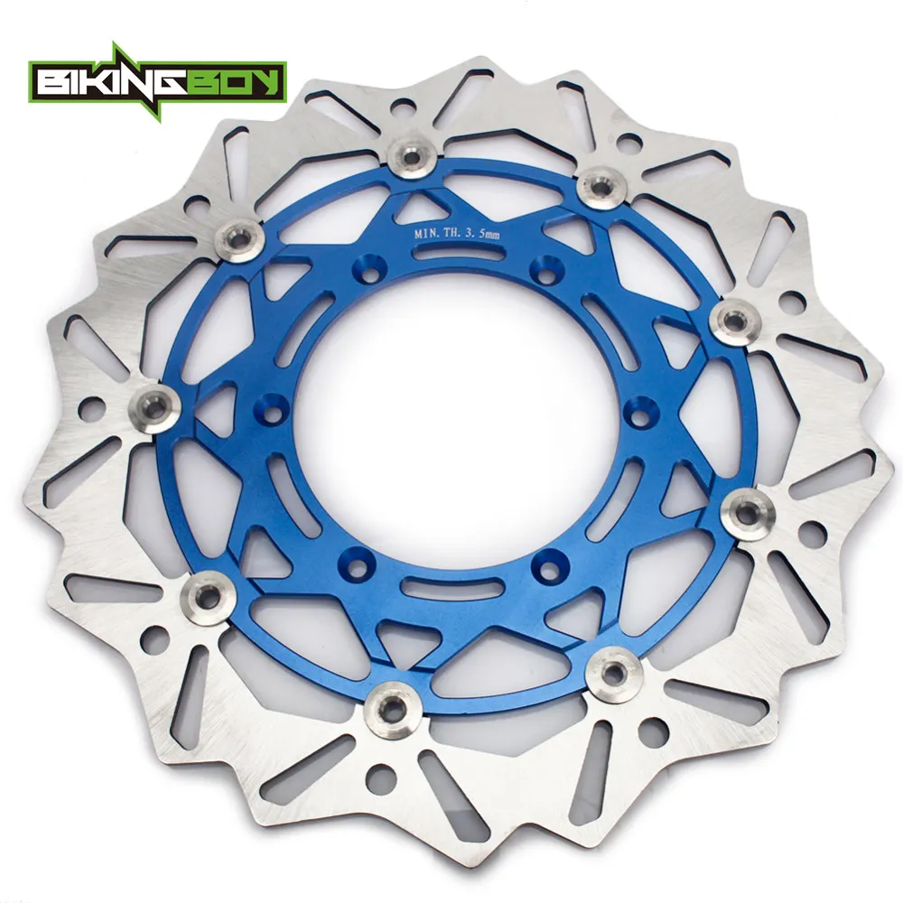 Blue Disc BIKINGBOY YZ WR 125 250 98-07 WR250F WR450F YZ250F YZ450F 07 06 05 WR YZ 400 426 F оверсайз 320 мм спереди диск поворотный кронштейн - Цвет: Blue Disc