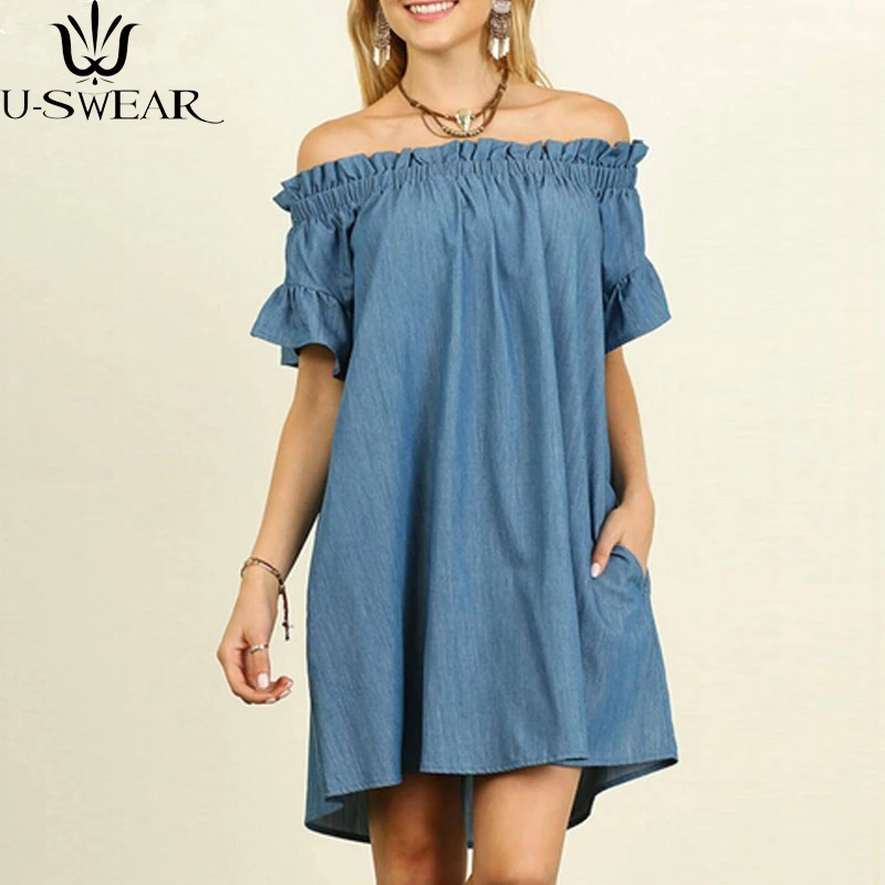Женское летнее платье с открытыми плечами без бретелек коротким рукавом и
