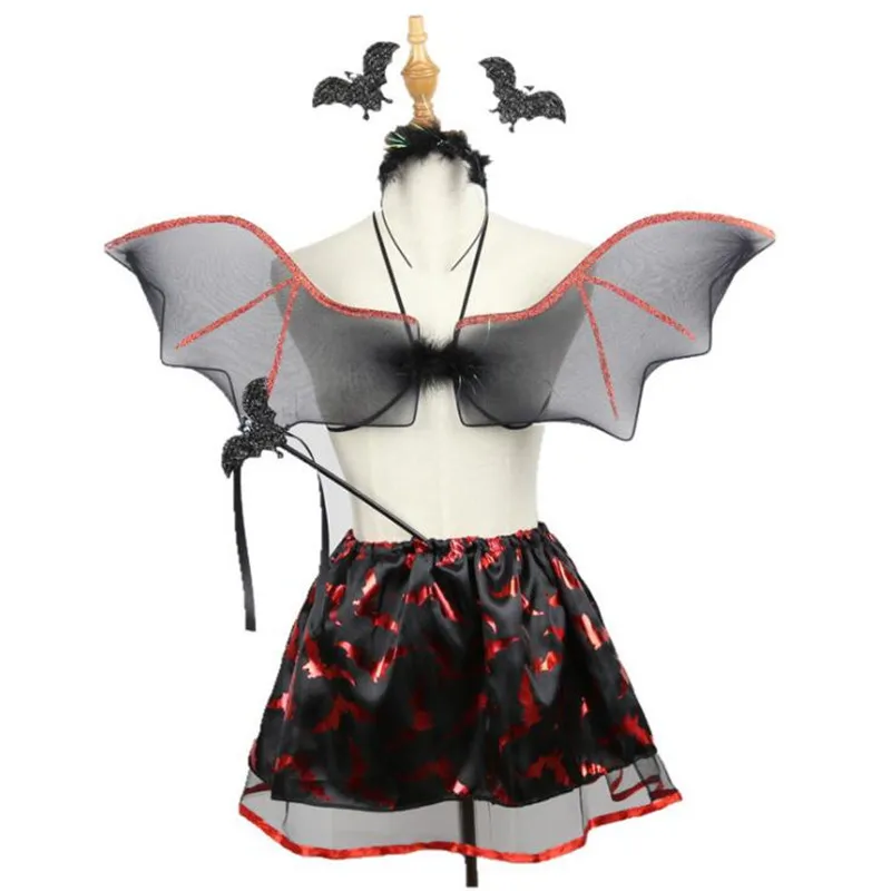 Kids Girls Bee Ladybug Butterfly Wing Headband Wand Skirt Girl Fairy Cosplay Performance Prop Party Halloween Costume Navidad