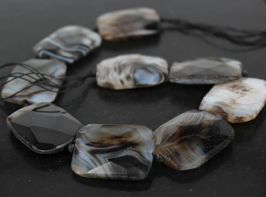 Фото Бусины Подвески граненый из Натуральной Черной полосы 15 5 дюймов|pendant beads|beads