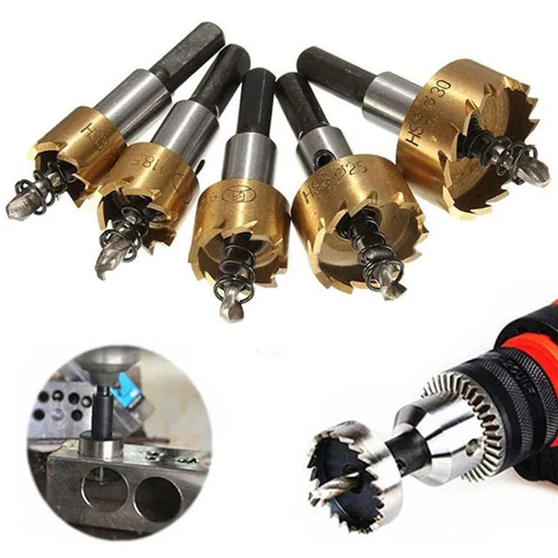 

5pcs 16-30mm Hole Saws Cutter Drill Bits HSS Hole Saws Drill Sheets Metal Reamers Set