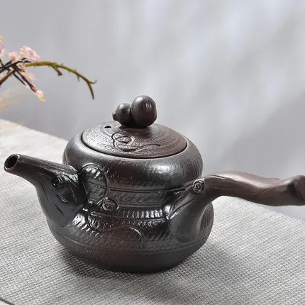 

Handmade firewood pottery pot kung fu tea set home pottery Japanese style antique single tea pot