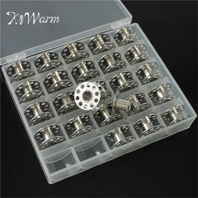 Стандартные пустые катушки для швейной машинки в пластиковой коробке 25 шт.