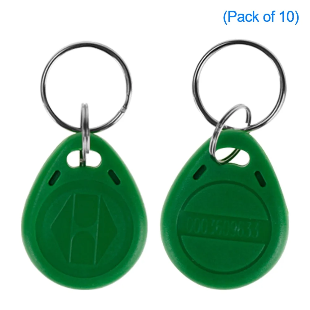 125KHz green 10pcs RFID брелоки 125 кГц TK4100 EM Брелоки для ключей Пластиковые TK4100 EM4100 EM4200 метки Жетоны для системы контроля доступа(упаковка из 10 шт - Цвет: 125KHz green 10pcs