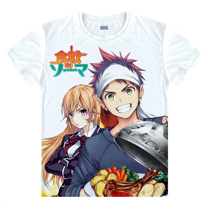 Пищевые войны Shokugeki no Souma футболки разных стилей рубашки с коротким рукавом