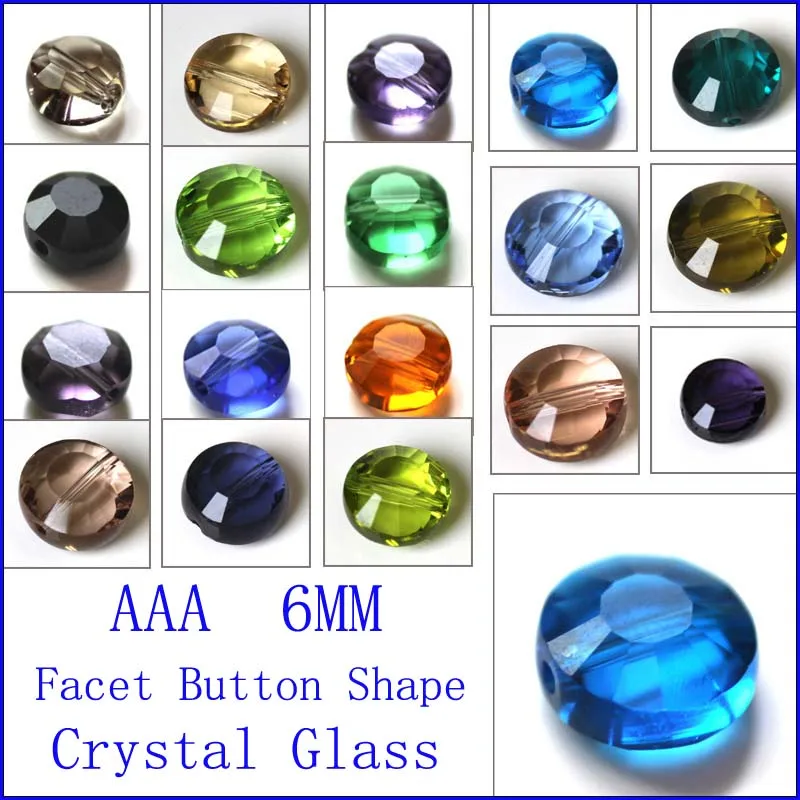 

AAA 100pcs 6mm Mix Colors Crystal Button Shape Beads for Bracelet Necklace Jewelry Making AAA136M