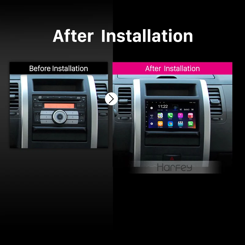 Harfey 2 DIN Универсальный Android 8 1 GPS Автомобильный мультимедийный стерео плеер для Nissan