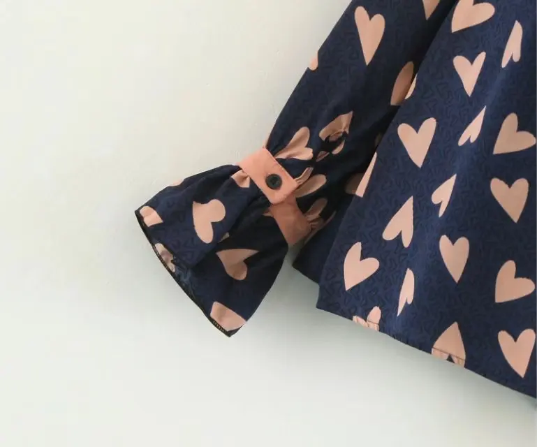 OMCHION новинка весны с принтом в виде сердца оборками Blusas Mujer длинным рукавом