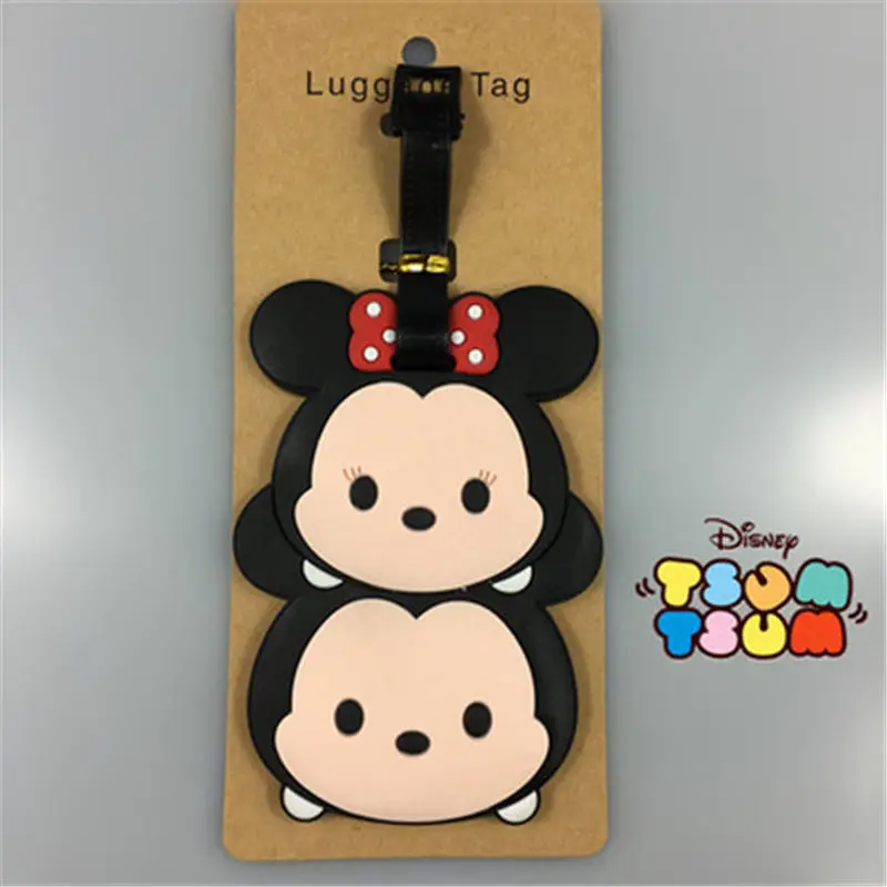 Disney мультфильм Микки Маус багажная бирка Звезда Военный костюм чехол ID адрес держатель багаж интернат тег переносная бирка кремнезема - Цвет: C