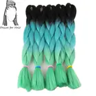 Desire для волос 10 упаковок в партии 24 дюймов 100 г термостойкие синтетические эффектом деграде (переход от темного к плетение джамбо волосы для наращивания, 3 оттенка, переходящие плавно от темного к светлому) зеленого цвета