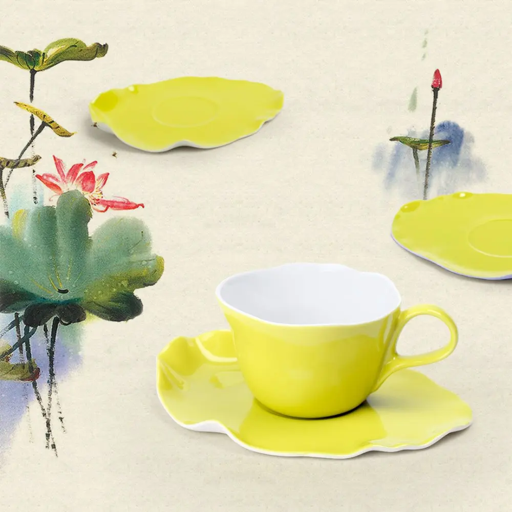 Набор кофейных чашек Lotus leaf 005 керамическая чашка высокого качества креативные