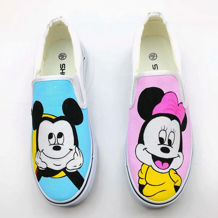 Женская обувь сезон весна 2020 года парусиновая с ручной росписью в стиле Рианны