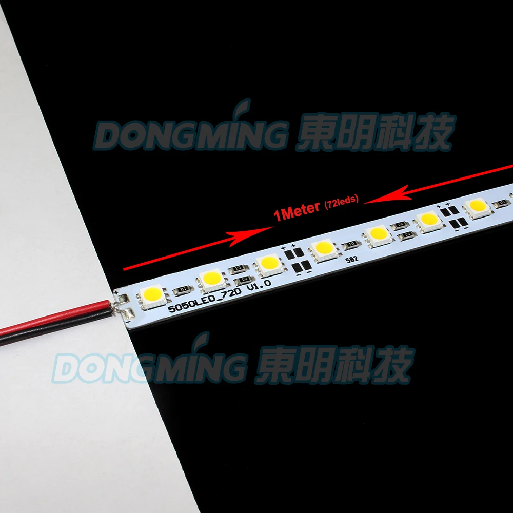 50 шт./лот 72 светодиода 1 м Светодиодная панель освещения 5050 SMD IP22 12 В светодиодная