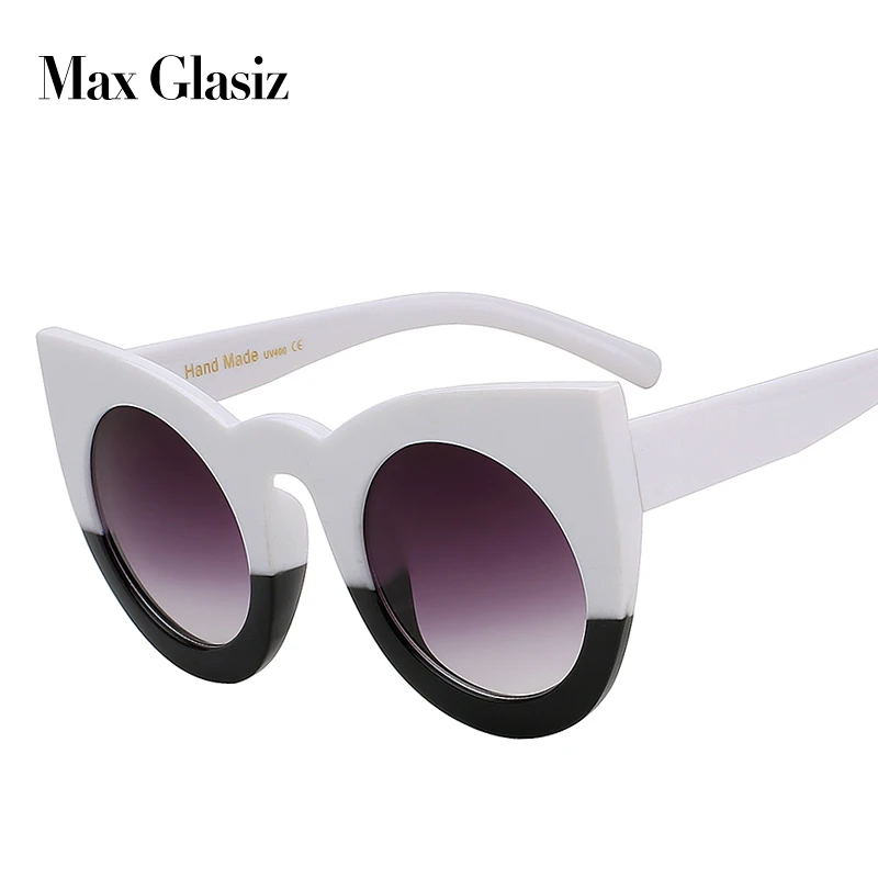 Max Glasiz винтажные новые негабаритные кошачий глаз женские солнцезащитные очки