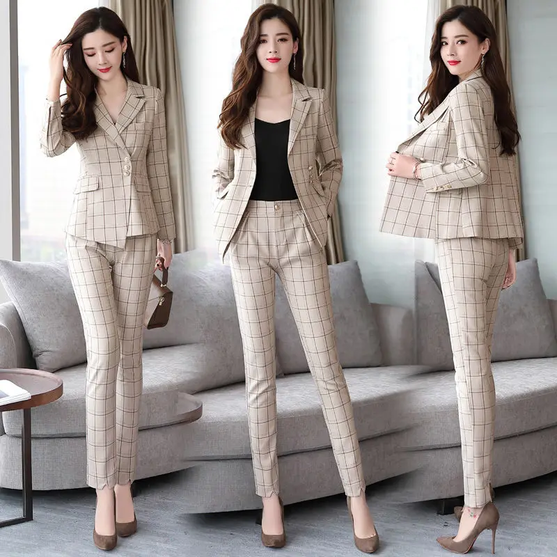 

women sets women TOPS and pants women clothing Blazers and trousers korean style slim spring/autumn clothing office LADY suits