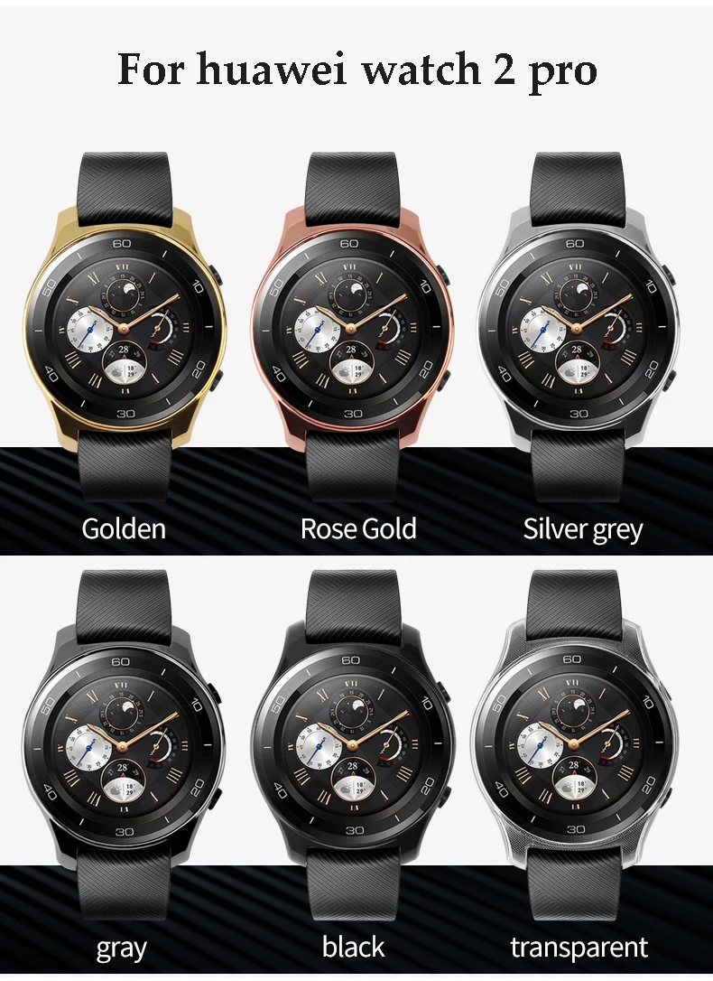 ТПУ корпус часов для Huawei Watch 2 Pro Защитное покрытие Бампер Броня Рамка с покрытием Доказательство удара Устойчив к царапинам Смотреть 2 Pro чехол