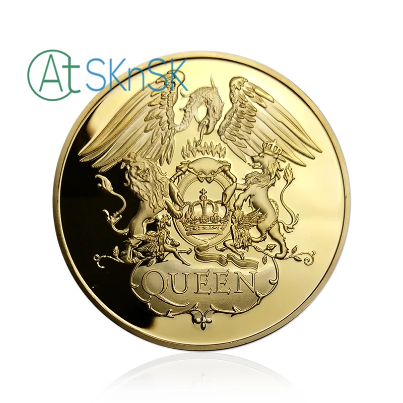 

50pcs/lot The Legendary Iconic Rock Band QUEEN Commemorative Silver/Gold Plated Coins Collectibles Fans Gift