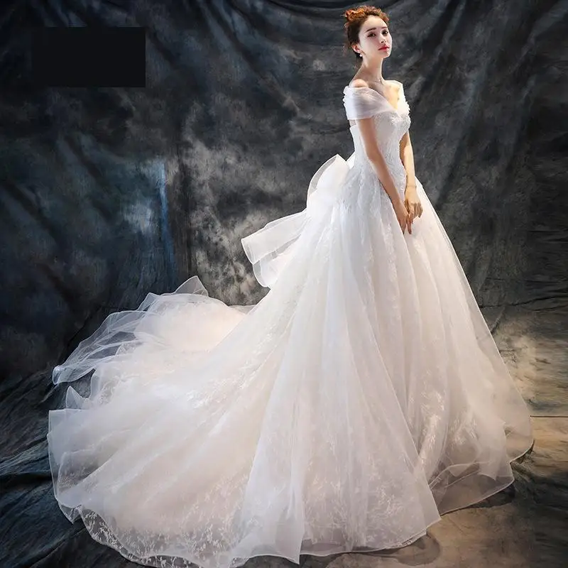 Свадебное платье новинка 2019 роскошное Королевское свадебное принцессы со