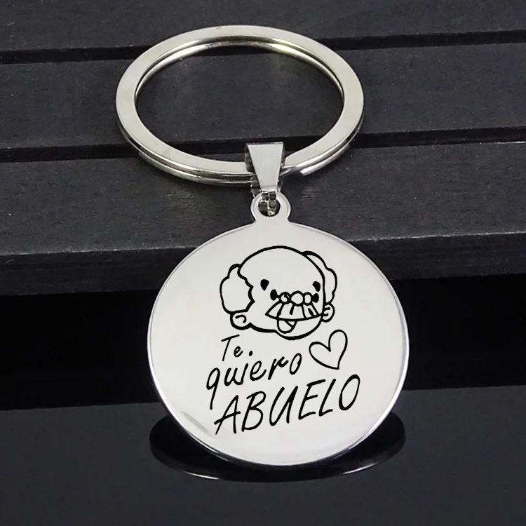 &quotTe quiero Abuelo&quot брелок новейший диск кулон мужской ювелирные изделия подарок для